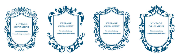 set of graphic materials, oriental patterns, arabesque patterns, antiques, decorative borders and vintage frames.