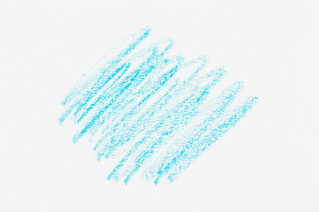 Wax crayon hand drawing blue background