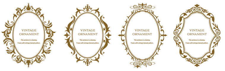 set of graphic materials, oriental patterns, arabesque patterns, antiques, decorative borders and vintage frames.