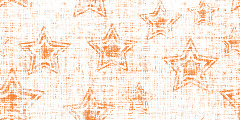 Fototapeta premium Seamless boho pattern with stars on linen background for tarot, astrology. Magic cosmic sky, abstract esoteric ornament. Vector illustration.