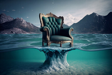 The armchair in the water - AI generative