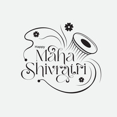 Happy Maha Shivratri Text Typography Vector Design Template