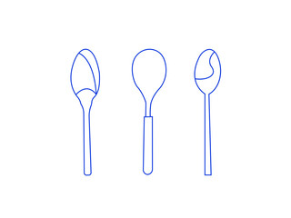 Vector cutlery set. Fork, Spoon, Flat style, Cutlery icon. Spoon, forks, knife. restaurant business concept, vector illustration, Spoon and fork icon vector design template