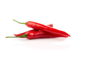 fresh red chili on white background