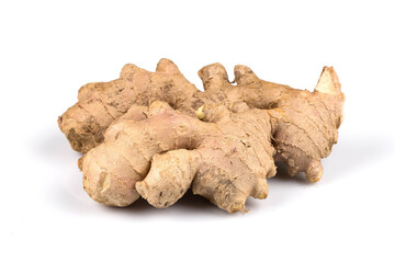fresh ginger on white background
