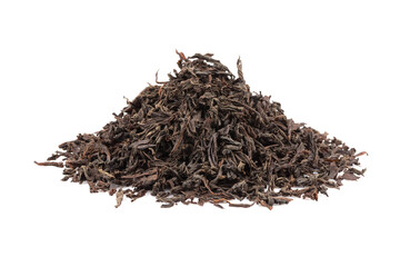Black tea isolated on white