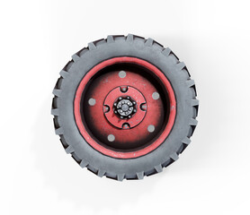 Obraz premium Truck or Jeep Wheel, 3D rendering isolated on black background