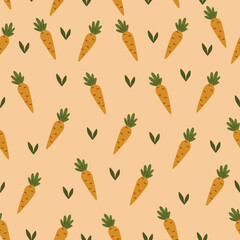 seamless pattern with carrot and leaf
