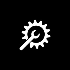Repair service  icon isolated on black background.
