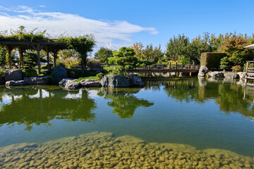 A walk in the park near the Black Sea coast. Vacation at the recreation center.