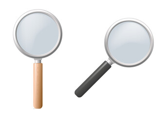 Magnifying glass. Colored flat illustration. White background.