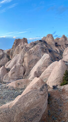 Rock formations at red valley in Cappadocia, Nevsehir, Turkey