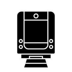 Train line icon isolated on white background. Black flat thin icon on modern outline style. Linear symbol and editable stroke. Simple and pixel perfect stroke vector illustration. Web sign design