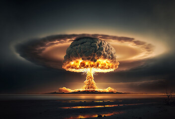 Nuclear weapon test - generative ai - obrazy, fototapety, plakaty