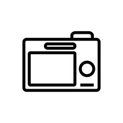 Digital photo icon line isolated on white background. Black flat thin icon on modern outline style. Linear symbol and editable stroke. Simple and pixel perfect stroke vector illustration