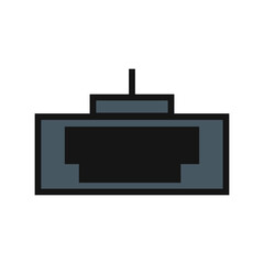 HDMI line icon isolated on white background. Black flat thin icon on modern outline style. Linear symbol and editable stroke. Simple and pixel perfect stroke vector illustration.