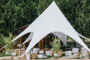 Wedding ceremony tent garden event