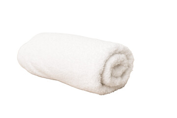 White towel isolated on white background .