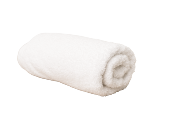 White towel isolated on white background .