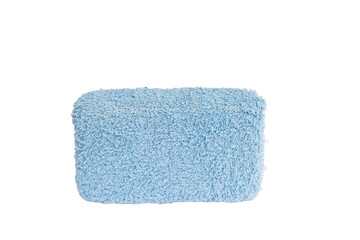 Cutout blue bath sponge isolated
