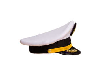 Pilot hat isolated on white background