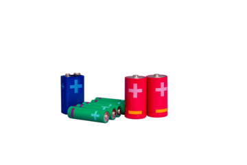 Batteries isolated on white background