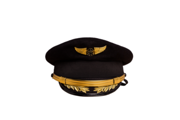 Pilot hat isolated on white background