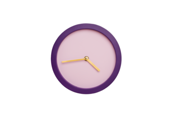 Purple wall watch isolated on white background