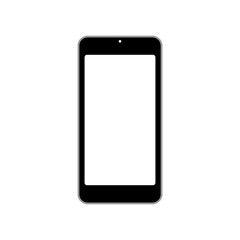 Model smartphone.Mobile phone with shadow on transparent background.Vector. Transparent screen isolated.Phone isolated on white.