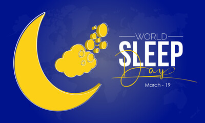 Global Planet earth awareness concept banner design of World Sleep Day observed on March 19