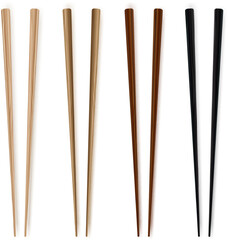 Chopsticks. Realism style. Traditional wodden japanesse  food utensil