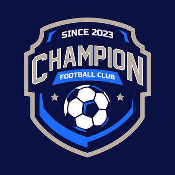 University championship soccer logo Royalty Free Vector