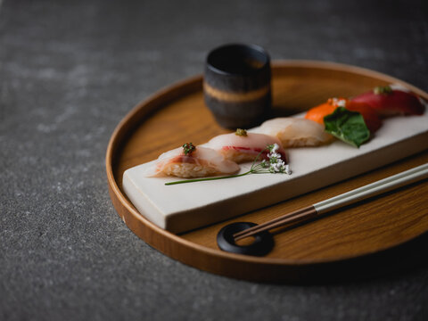 A selection of sushi