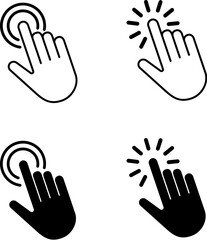 Touch cursor icons set. Vector isolated design elements.