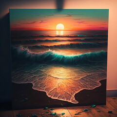 realistic sunset on beach