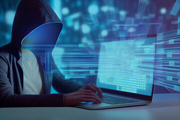  Programmierer und Cybersicherheitstechnologien entwerfen Websites und Sicherheit in der sozialen Welt, Cyberspace-Konzept. - Generative Ai