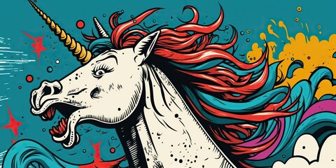 Fototapeta na wymiar Colorful unicorn illustration
