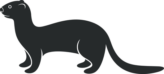Ferret  logo. Isolated ferret on white background
