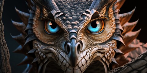 Obraz premium Owl dragon art
