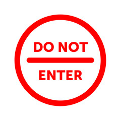 Do not enter sign icon