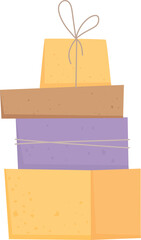 Parcel box stack set cartoon vector. Box delivery