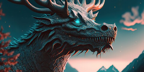 Dragon with horns