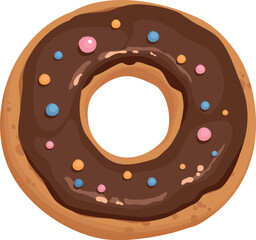 Donut cake icon cartoon vector. Chocolate sweet