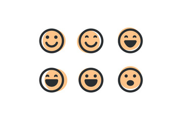 Happy smiley icon set. Happy face vector desing.