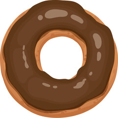 Donut cake icon cartoon vector. Chocolate sweet
