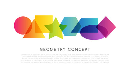 Geometrical colorful decoration. School conceptual vector illustration.