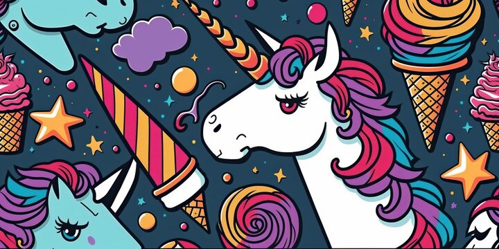 Colorful unicorn illustration