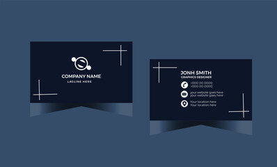 Simple and elegant business card design.Clean business card design.Blue color business card design.