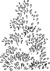 Plant bush forest icon outline, hand drawn vector. Garden drawing