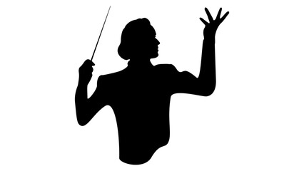 conductor silhouette - obrazy, fototapety, plakaty
